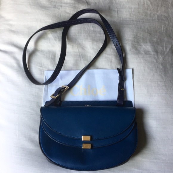 Chloe Handbags - Chloe crossbody bag. Blue with gold metal snaps